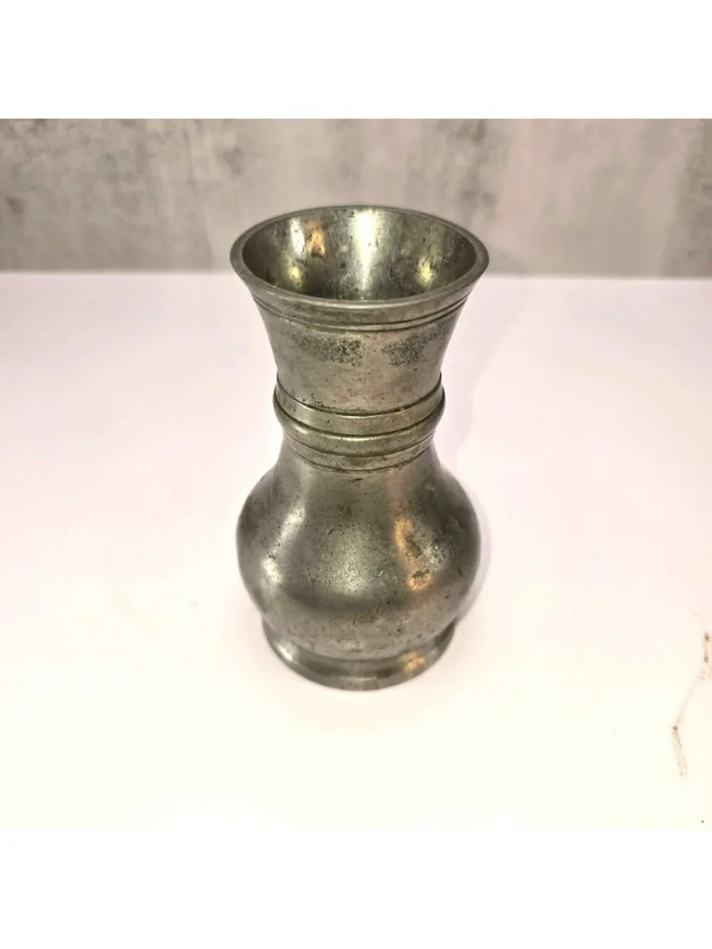 Vintage Les Etains Pewter Vase Paris France Decorative Collectible 5 In CM2355